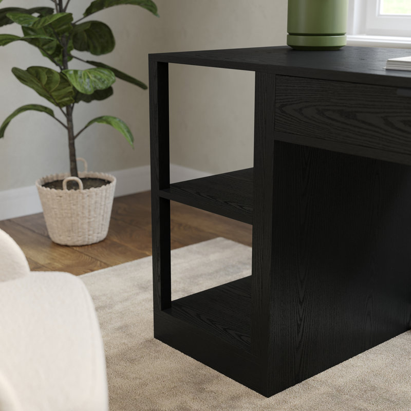 Martha Stewart Kayden Home Office Modular 2 Tier Open Bookshelf, Black