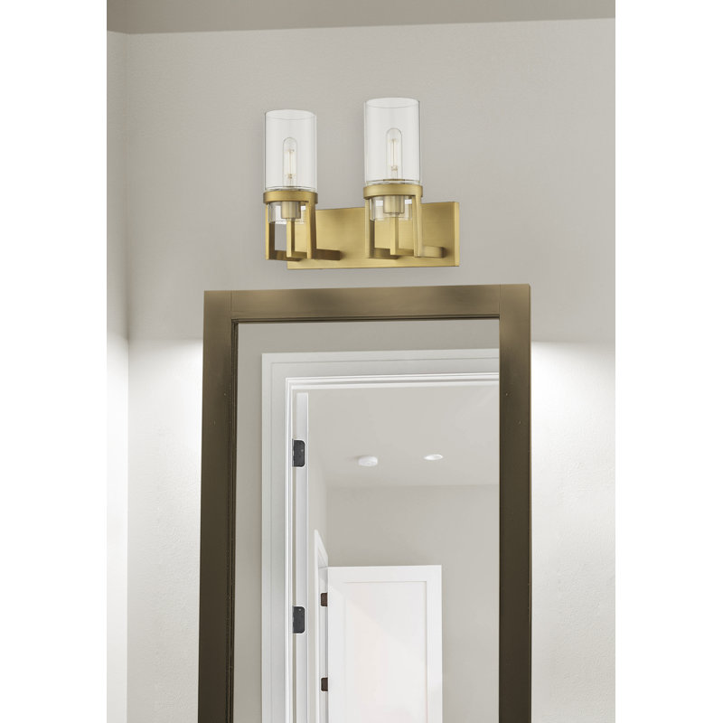 Éclairage pour meuble-lavabo mural 8 po Utopia, Laiton brossé, Blanc