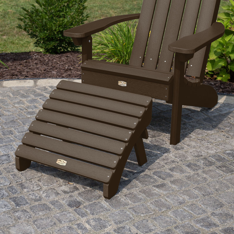 Hinz Outdoor Adirondack Chair With Ottoman, Canyon