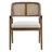 Ansel Mid-Century Modern Rubberwood Dining Chairs with Cane Back and Upholstered Seat-123627870-123627868