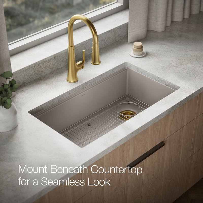 Billings 32-1/2 In. Undermount Single-Bowl Kitchen Sink, Beige