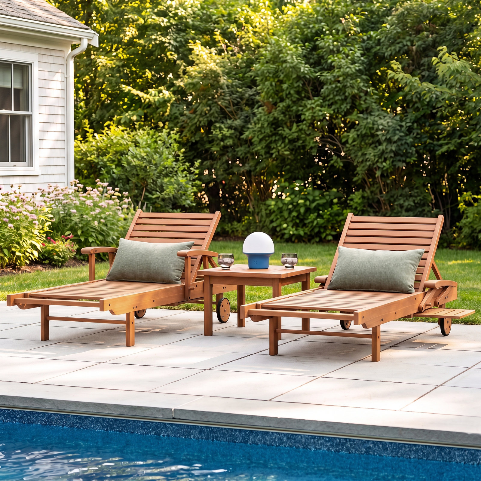 Alyisa Eucalyptus Patio Chaise Lounge Set