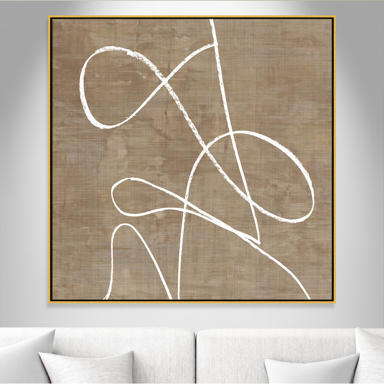 Catana "Swooping Lines" Print, 46.5" H x 46.5" W, Gold