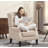 Button-Tufted Lounge Chair,Beige