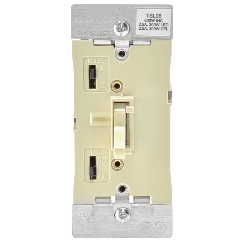 Leviton Ivory 600 Watt Toggle Dimmer Switch 1 Pack