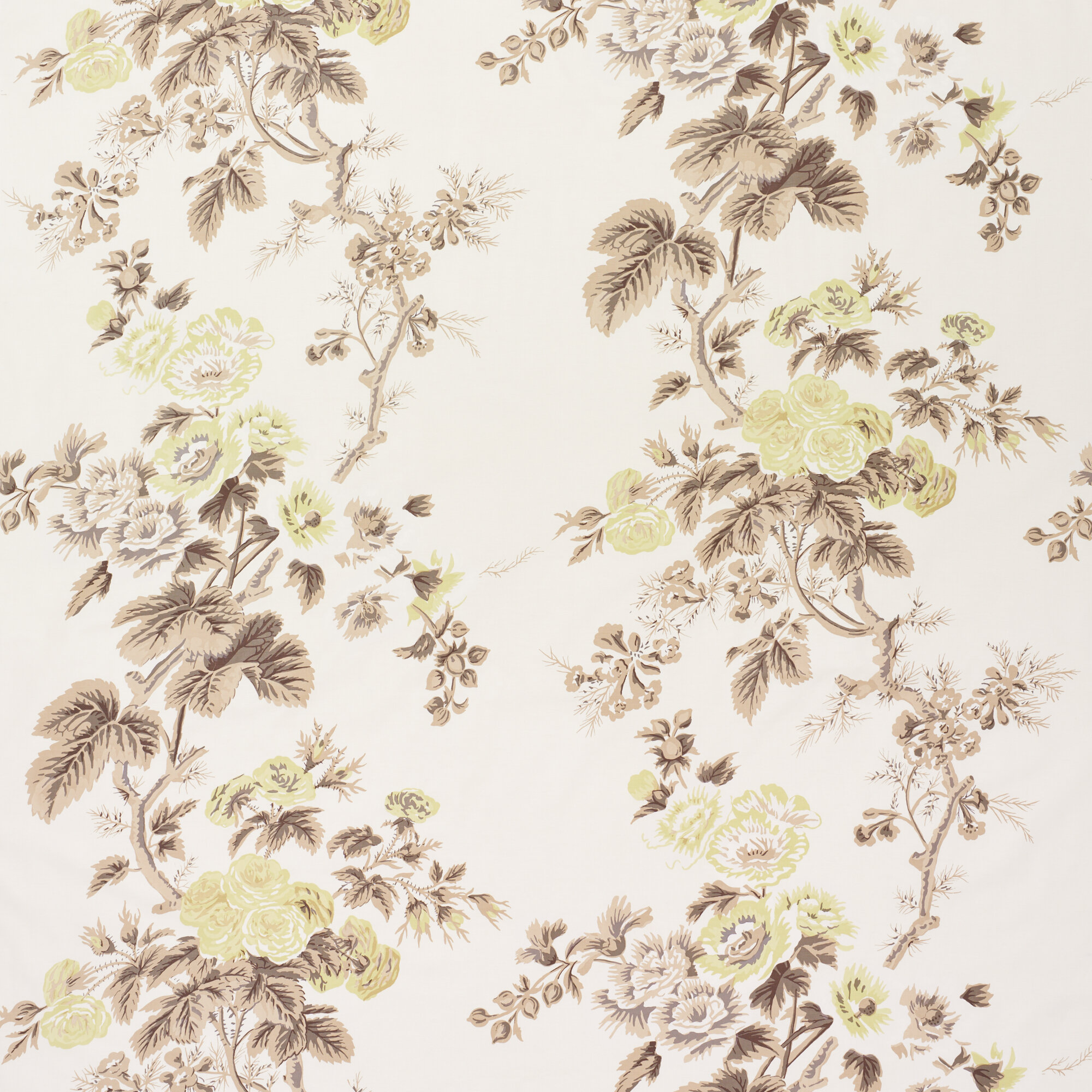 Schumacher Fabric Pyne Hollyhock Green Tea 174455