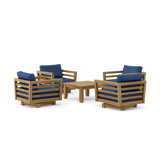 Cordoba Outdoor 5 - Piece Teak Conversation Set