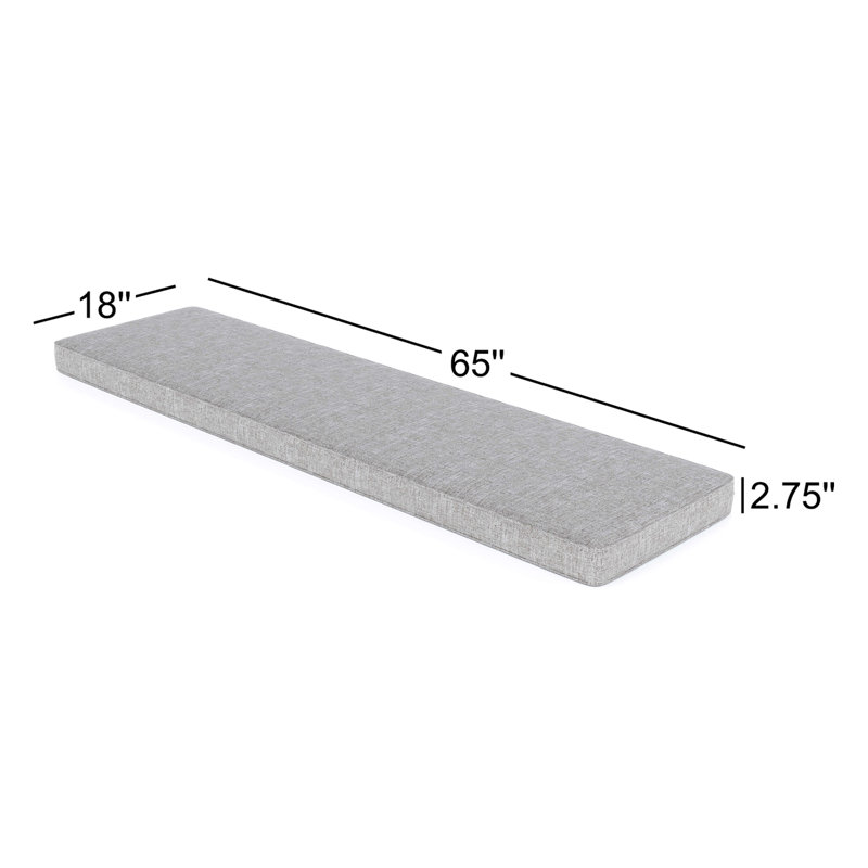 Indoor/Outdoor Sunbrella® Seat Cushion, Canvas Granite Sunbrella® Canvas, 65" W x 18" D