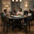 Retro Extendable Dining Table With Butterfly Leaf - Solid Wood Base, Oval/Round Convertible For 6 People-793698450-793698454