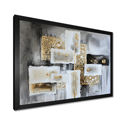 Abstrait abstrait, «Golden balance I», impression d'art abstrait