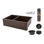33" Hammered Copper Kitchen Apron 40/60 Double Basin Sink with Matching Drains, and Accessories