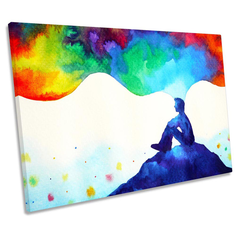 Abstract Ideas Explosion - Wrapped Canvas Painting, 30.5cm H x 45.7cm W
