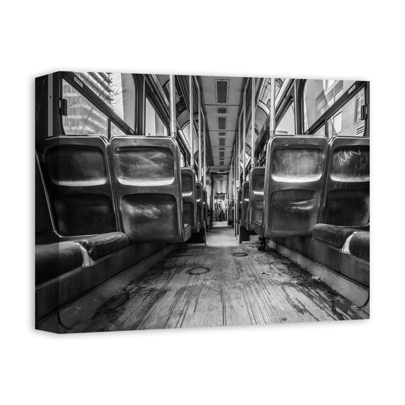 Bus urbain sur toile, H 11 po x l 14 po x P 1,25 po