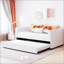 Lit de jour simple tapissier avec lit gigogne, lit plateforme, beige -1596024741