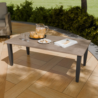 Rectangular Metal Outdoor Coffee Table , 47.2'' in. W 23.6'' in. D