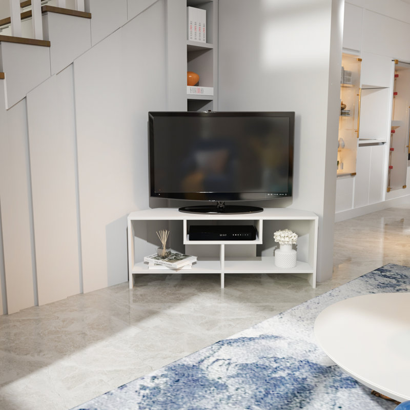 Moheed Corner TV Stand for TVs up to 50", White
