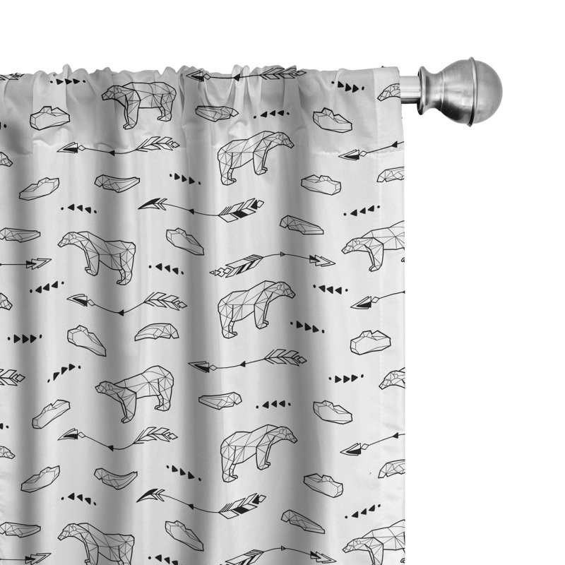 Polar Bear Semi-Sheer Rod Pocket Curtain Panels, 28" x 84"
