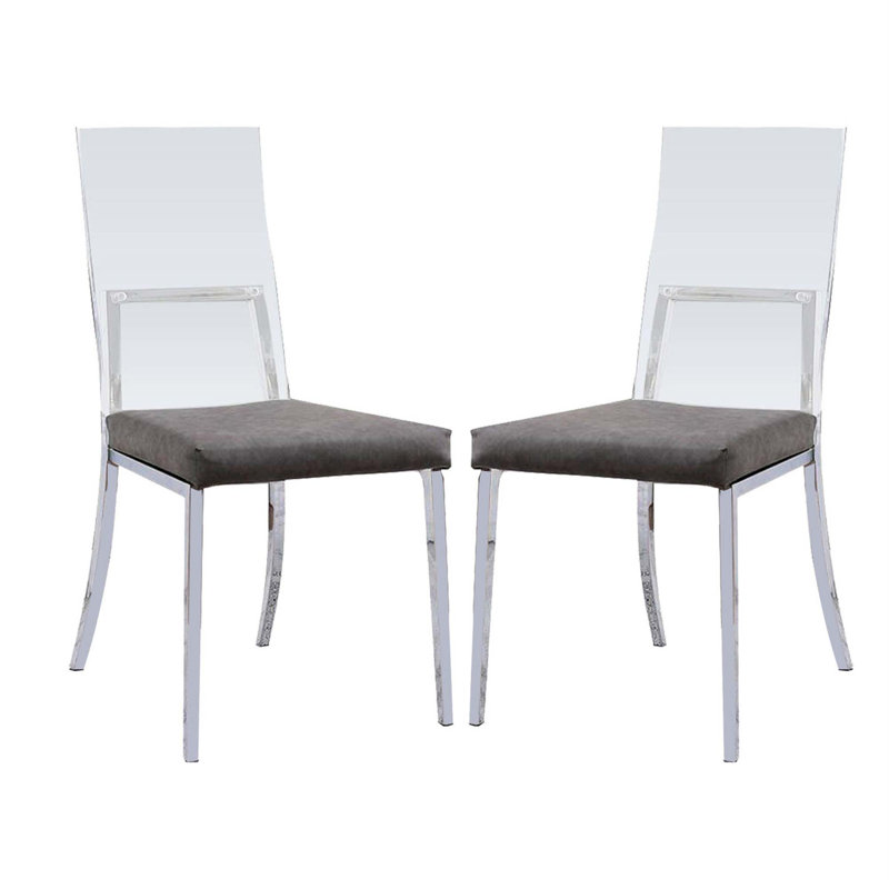 Ensemble de 2 chaises de salle à manger rembourrées en acrylique et similicuir