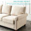 Canapé modulaire beige 2 + 3 avec compartiment de rangement - pieds en bois massif, revêtement doux, coussins en éponge confortables, tissu en lin facile à assembler (beige), structure et métal robustes, bande élastique et