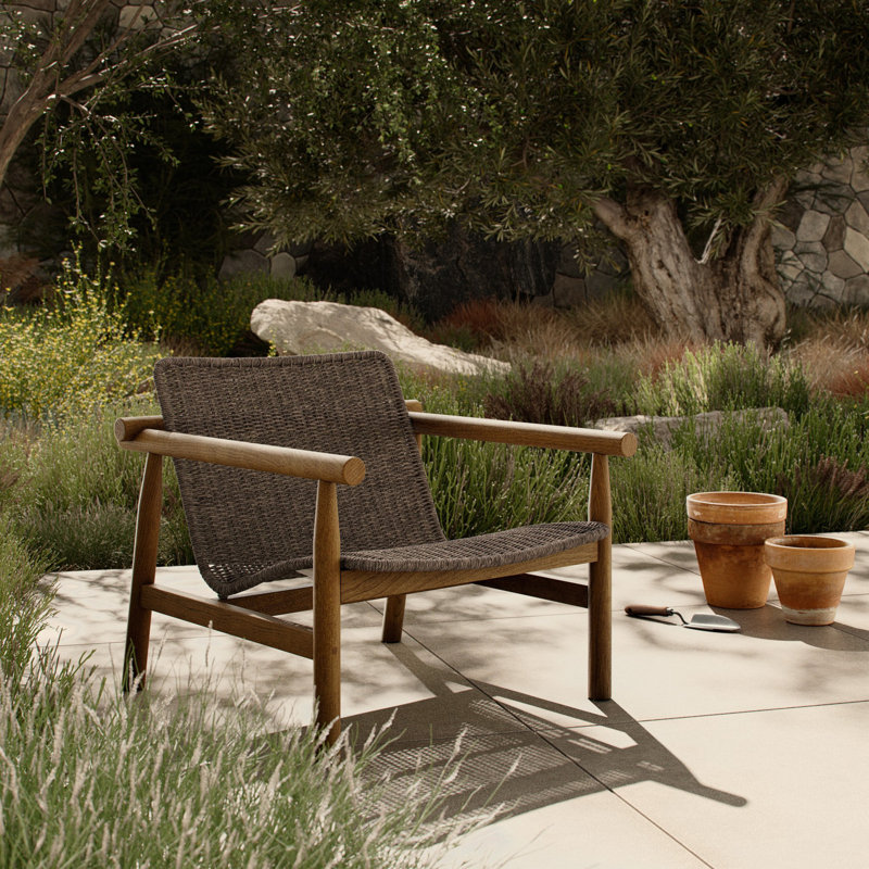 Dume Outdoor Chair, Dark Gray/Dark Brown