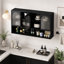 Armoire de rangement murale à quatre portes en verre avec installation facile et peu encombrante-1186326001