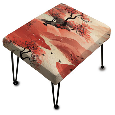 Chinese Landscape Woman Scenery - Chinese Rectangle Ottoman