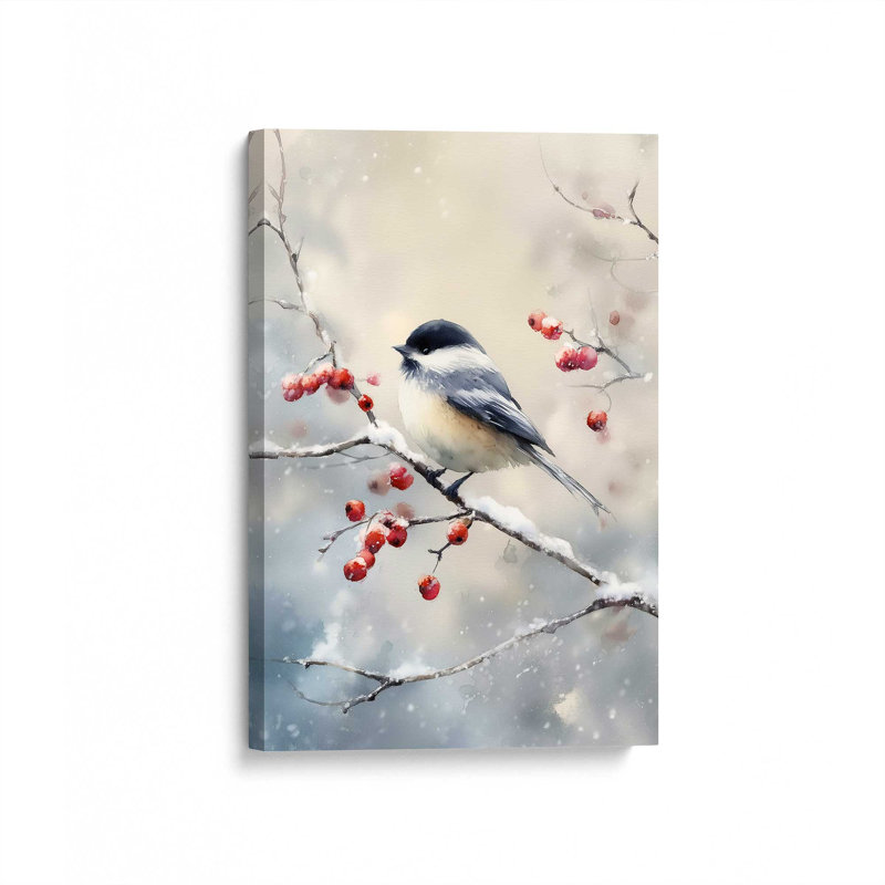 One Winter Songbird, reproduction d'art sur toile, H 48 po x l 32 po, Toile tendue avec châssis