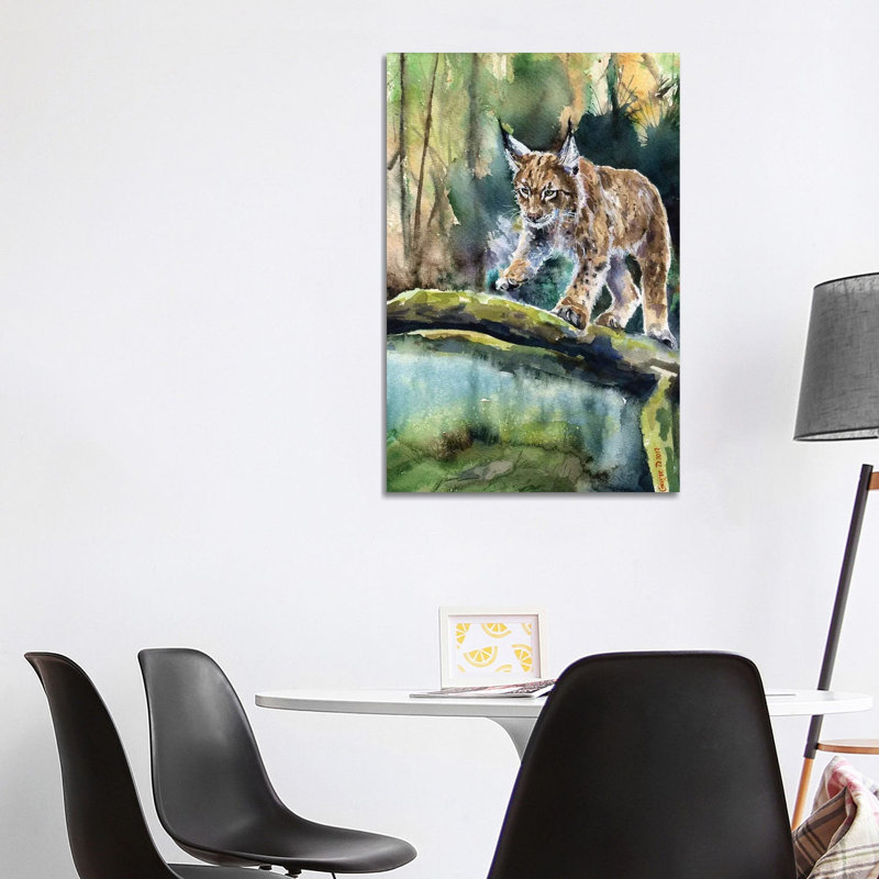 Lynx by George Dyachenko - Wrapped Canvas Painting, 101.6 cm H x 66.04 cm W x 1.91 cm D