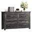 Commode double à 6 tiroirs Jaretssi l 42,7 pi, commode avec poignée carrée en métal-7759602