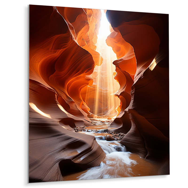 Art mural en métal Canyon, Antelope Canyon Landscape Decor - Canyon Antelope Symphony II, H 20 po x l 12 po