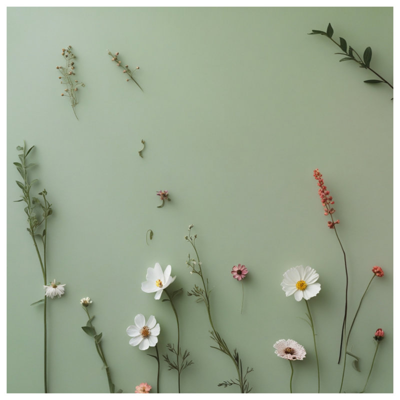 Édredon fleurs sauvages sur fond vert, Très grand lit