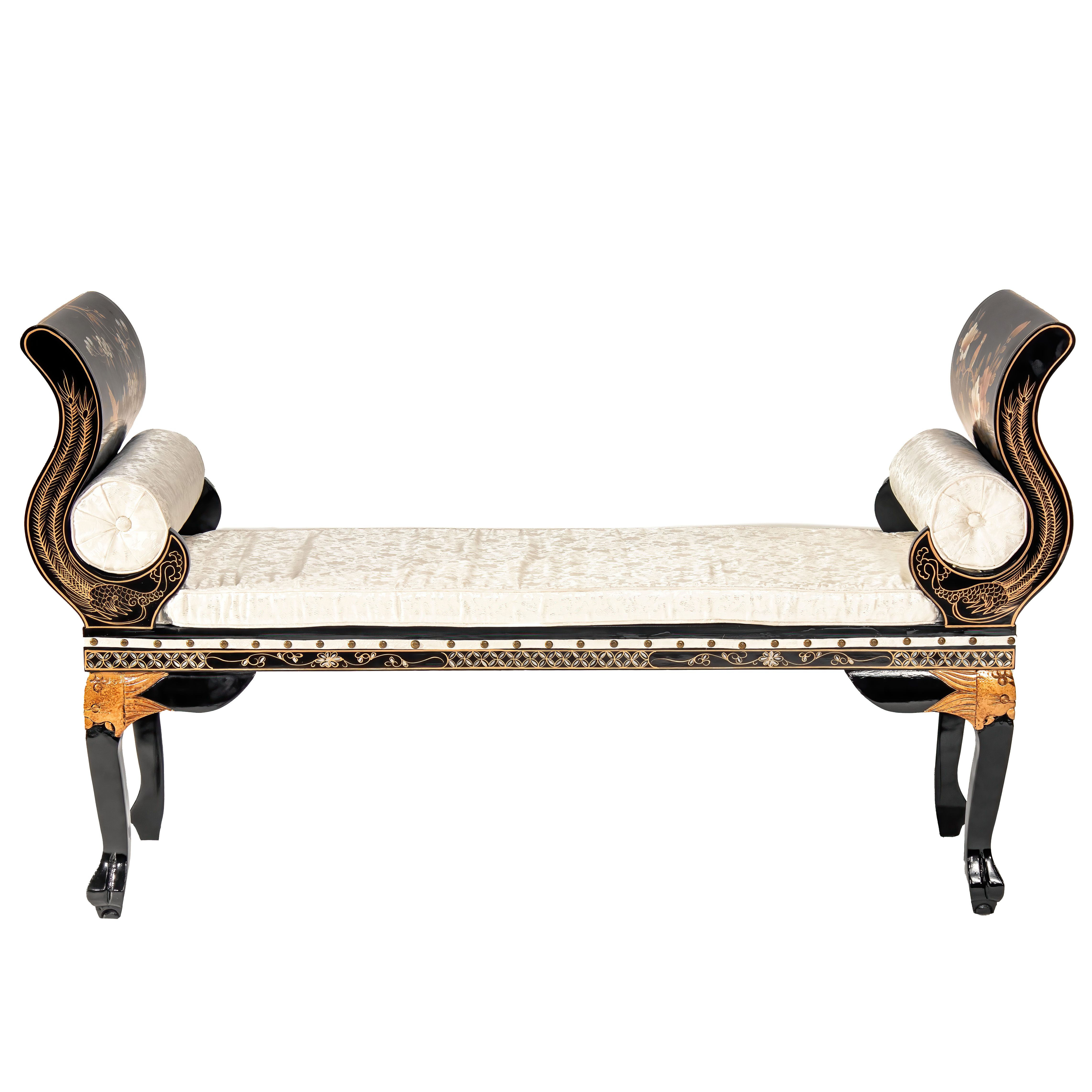 Oriental Furniture Black Lacquer Open Divan Royal Ladies Perigold