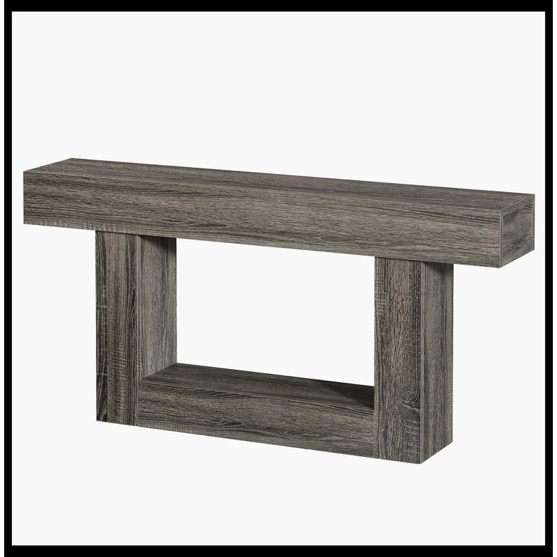 63" Wooden Console Table, Farmhouse 2-Tier Sofa Table Entryway Table