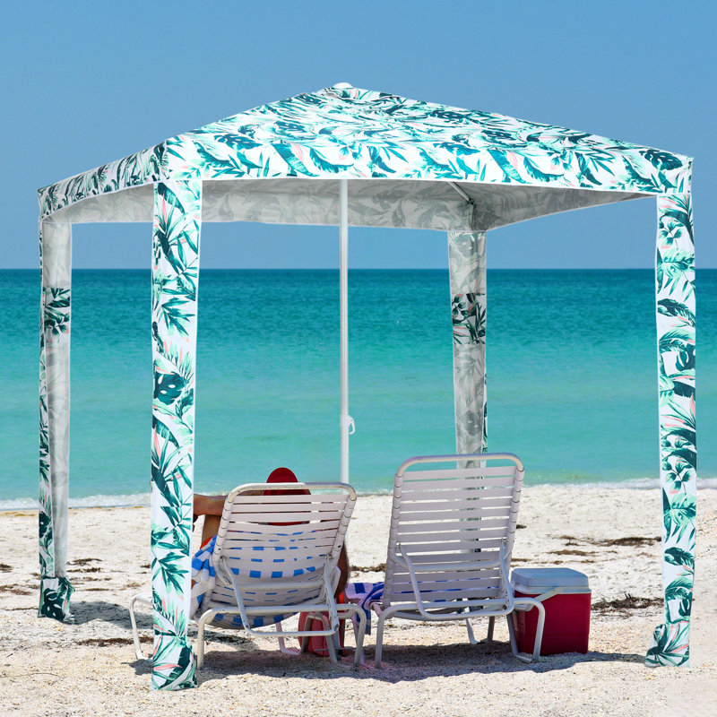 Parasol de plage Uv50 + - Assemblage facile, stable, sacs de sable, sac de transport pour camping de 6,5 pi avec assemblage, stable à l'extérieur