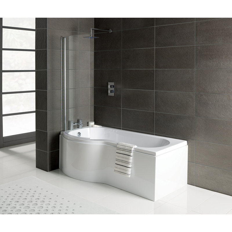 Regent 1700mm x 850mm Drop-In Soaking Acrylic Bathtub, Left