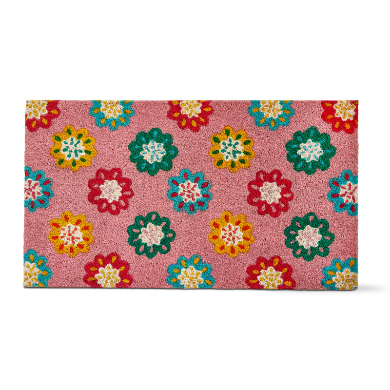 Flower Burst Non-Slip Coir Doormat Multi 30 x 17 x 1 in