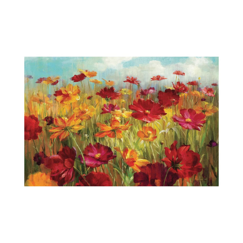 Cosmos In The Field by Danhui Nai - Gallery-Wrapped Canvas Giclée on Canvas, Wrapped Canvas, 20.32 cm H x 30.48 cm W