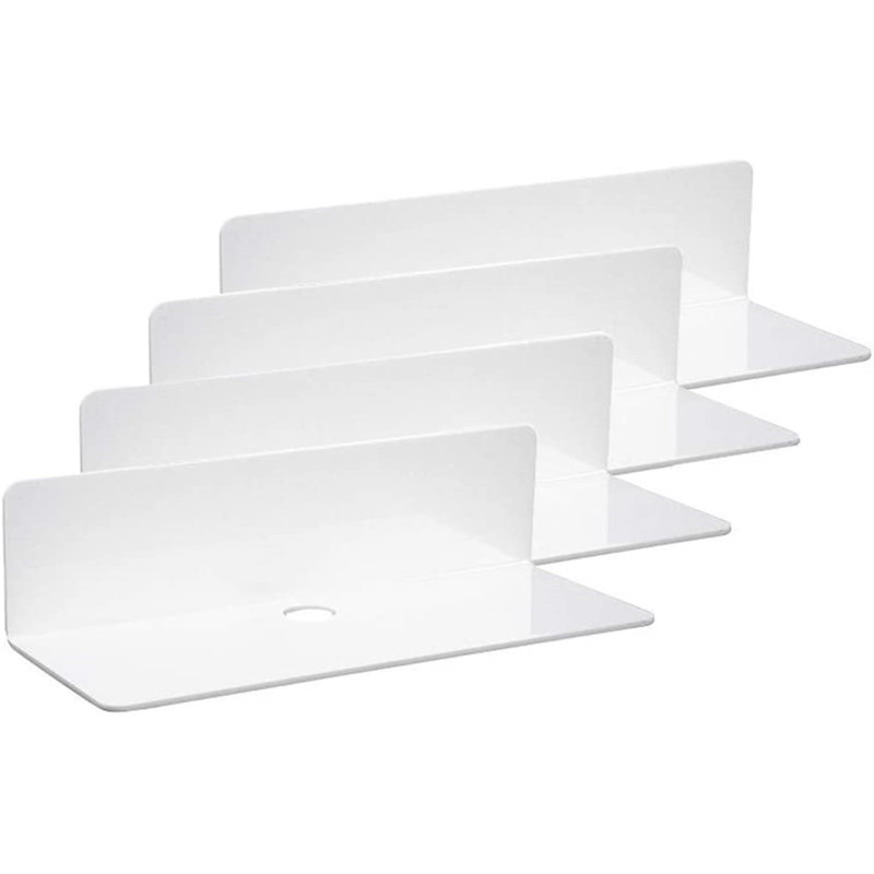 4 Piece Acrylic Floating Shelf, White