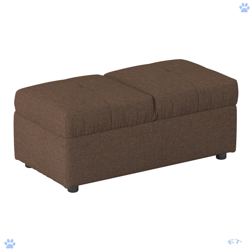 Fauteuil convertible 1Pc, Tissu brun