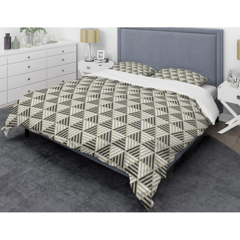 Retro Art Deco - Mid century bedding set - Modern Mid-century Bed cover set, King Duvet Cover + 2 Shams