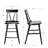 37.6'' H Solid Wood Mid-Century Modern Spindle Full Back Counter Stool-1819908119