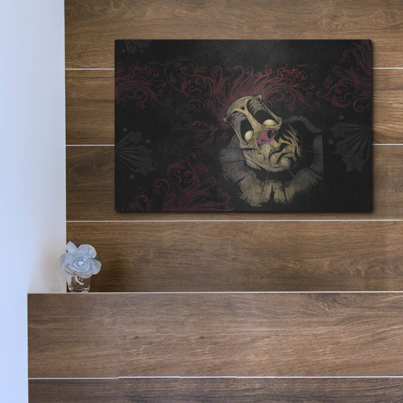 The Holiday Aisle® 'RageOn Dark Clown' by Flyland Designs, Metal Wall Art, 12" H x 16" W