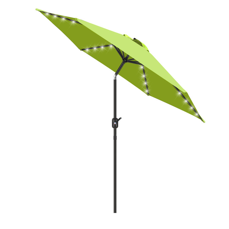 Parasol de marché éclairé 7 pi 6 po, Vert pomme