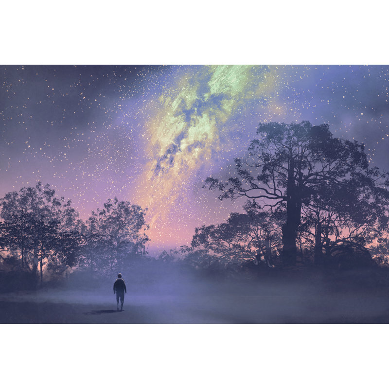 Man Standing Against The Milky by Grandfailure - Wrapped Canvas Print, 30cm H x 46cm W x 3.8cm D