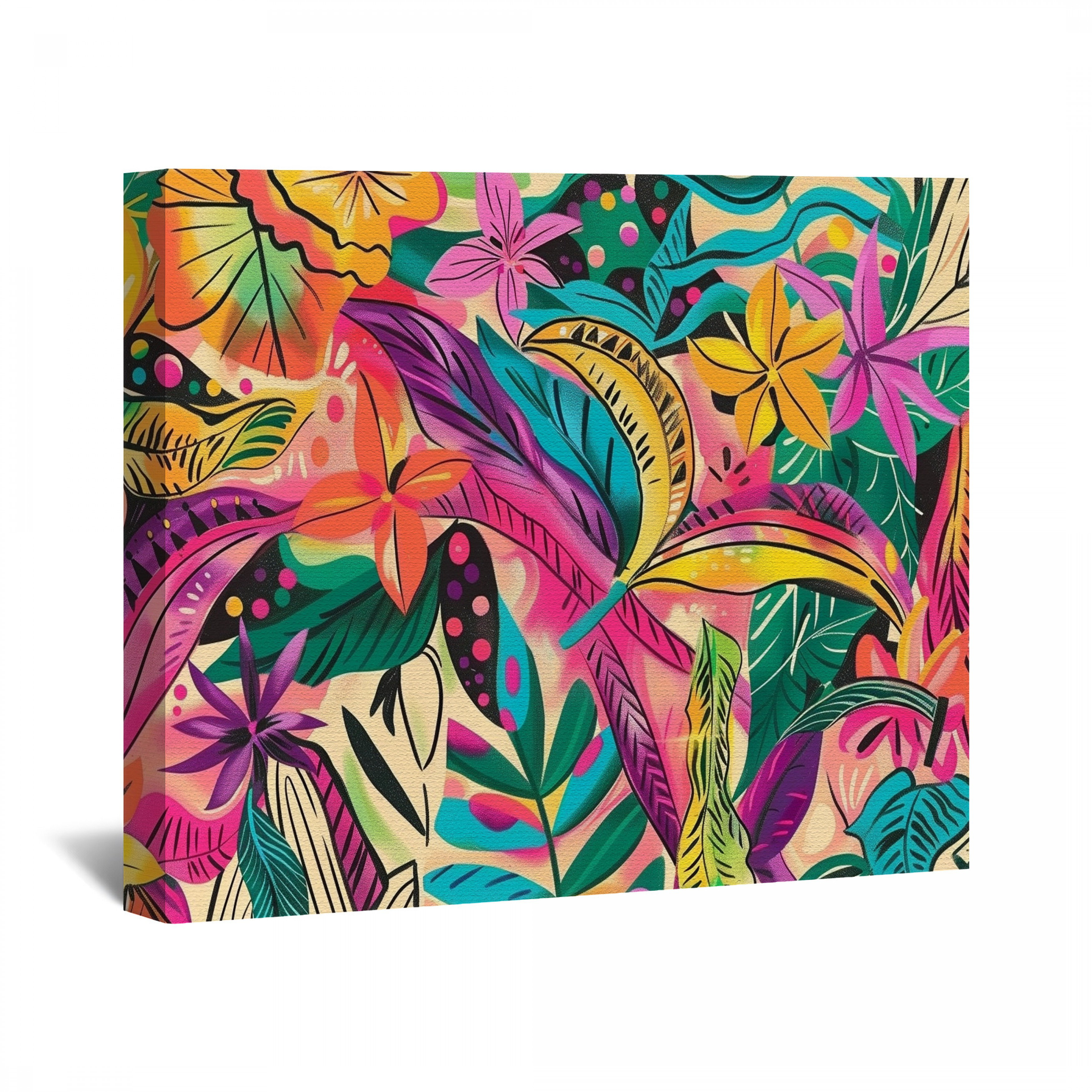 Dakota Fields Tropical Leaves Canvas Wrap - Nature Wall Decor - Wayfair ...
