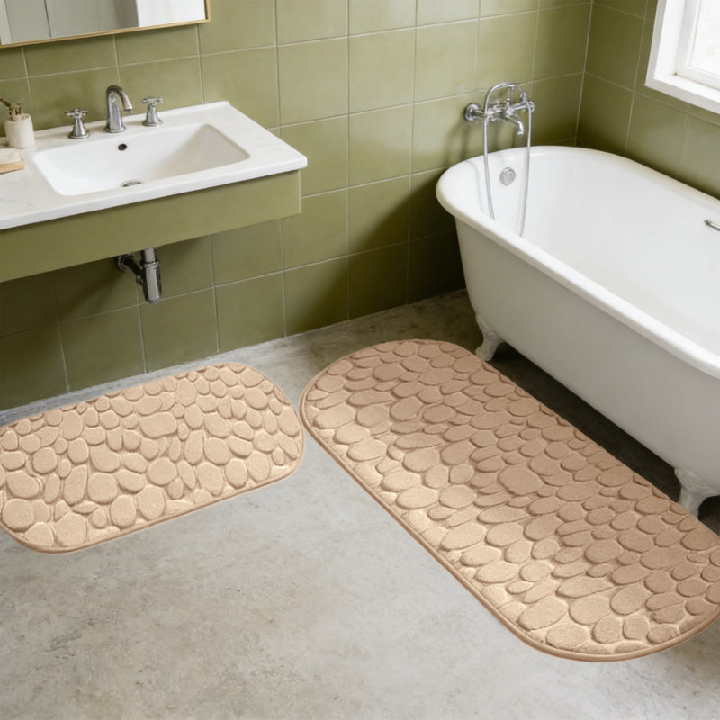 Tapis de bain 47,2 po 2 pièces en mousse viscoélastique