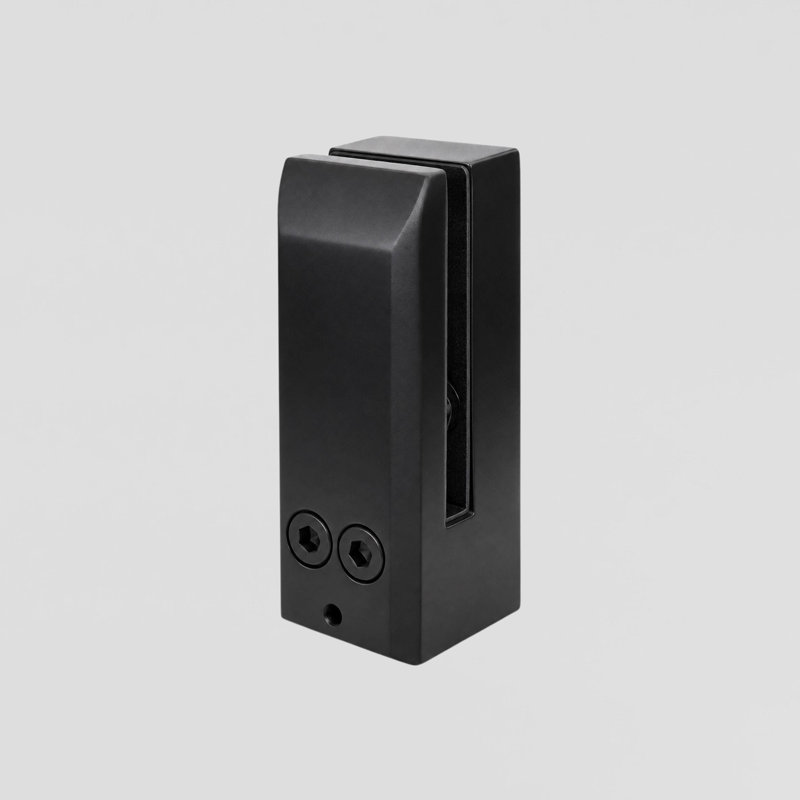Fascia Mount 10 and 12 mm Glass Railing Spigot, Matte Black