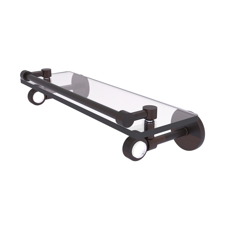 Tablette murale en verre Margolis, Bronze vénitien, H 3,75 po x l 22 po x P 5,65 po