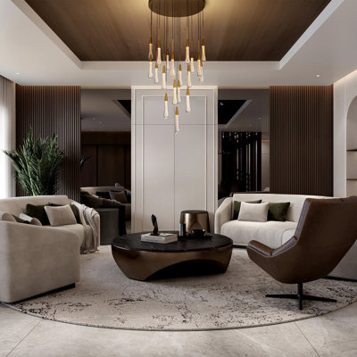 19-Light Long Gold Chandeliers For High Ceilings, Large Raindrop Chandelier