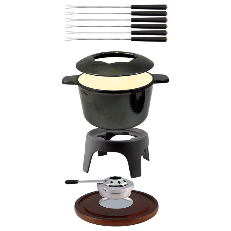 11-Piece Sierra Fondue Set - Cherry Red, Black